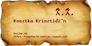 Kosztka Krisztián névjegykártya