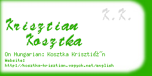 krisztian kosztka business card